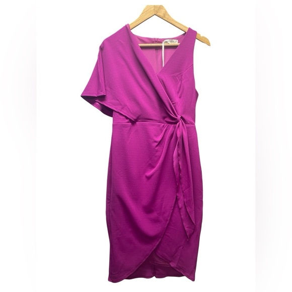 Grace Karin Midi Dress Wrap V Neck One Shoulder Size M - Picture 2 of 5